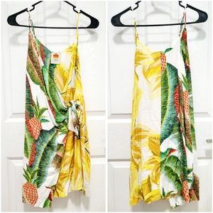 Snake Garden Mix Wrap Wavy LS Mini Dress